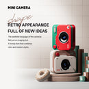 White Retro Mini Digital Camera Keychain - 48MP Portable Pocket Camcorder with 1080p HD Video
