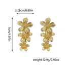 Sliver Textured Cascading Floral Statement Drop Earrings for Women