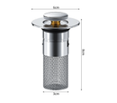 5 PCS Universal Pop-Up Sink Drain Stopper with Anti-Clog Filter Basket - Stainless Steel Hair Catcher & Anti-Odor Plug