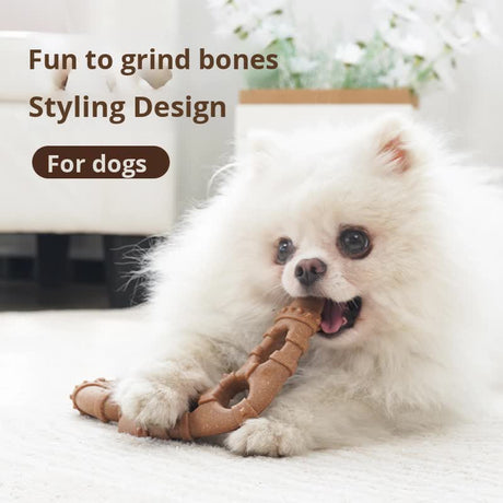 Dart-shaped Durable Dog Chew Toy for Dental Health - Tough, Non-Toxic Teething Bone for Small & Medium Dogs