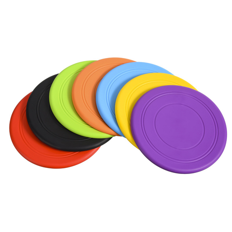 Seven-piece coloured set Soft Flying Disc Dog Toy - Durable & Gentle Rubber Frisbee for Interactive Fetch and Training