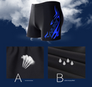 Blue Men's Athletic Swim Trunks and Cap Set with Dynamic Graphic Print(4XL)