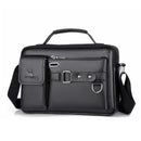 Black lychee pattern Men's Crossbody Shoulder Bag - Premium PU Leather Business & Commute Sling Bag
