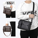 Plain black texture Men's Crossbody Shoulder Bag - Premium PU Leather Business & Commute Sling Bag