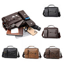 Plain light brown Men's Crossbody Shoulder Bag - Premium PU Leather Business & Commute Sling Bag