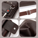 Plain light brown Men's Crossbody Shoulder Bag - Premium PU Leather Business & Commute Sling Bag