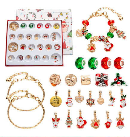 Golden 44-Piece Assorted Christmas Baubles Set with Elegant Designs in Wooden Gift Box - 3-6cm Decorative Ornaments for Tree, Home & Holiday Display
