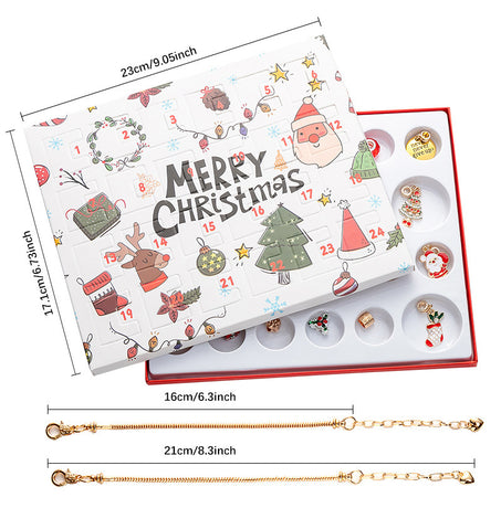 Golden 44-Piece Assorted Christmas Baubles Set with Elegant Designs in Wooden Gift Box - 3-6cm Decorative Ornaments for Tree, Home & Holiday Display