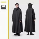 Black Long Full-Body Waterproof Raincoat for Electric Scooters & Motorcycles - Men's and Women's Riding Poncho with Adjustable Hood and Sleeve Design(L)