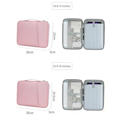 Green 360° Protective Laptop & Tablet Sleeve with Accessory Organizer - Water-Repellent Carrying Case