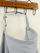 Grayish blue Soft Muslin Cotton Nursing Cover - Breathable Breastfeeding Apron for Privacy