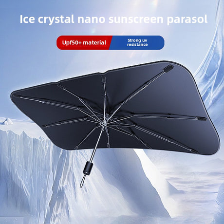 Large size Foldable Car Windshield Sun Shade Umbrella - Ultimate UV & Heat Blocker for Interior Protection