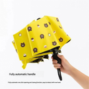 Auto Open/Close 8-Rib Sun & Rain Umbrella - 98cm UV Protection Canopy(sky blue)