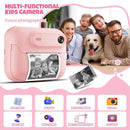 Kids Multi-Functional Camera Toy - Instant B&W Printing & Creative Stickers(blue)