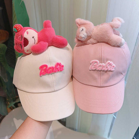 Cute Plush - Decorated Baseball Cap(Beige pink)