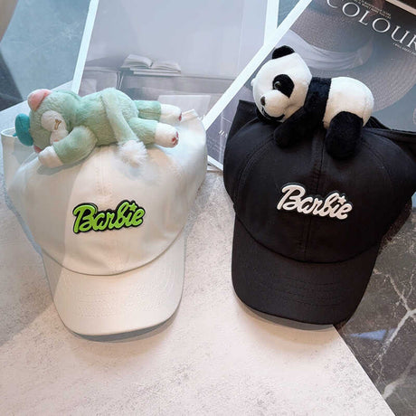 Cute Plush - Decorated Baseball Cap(Beige pink)