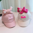 Cute Plush - Decorated Baseball Cap(Beige pink)