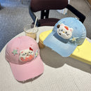 Adorable Cartoon Cat & Stars Baseball Cap - 100% Cotton, Adjustable Fit, Sun Protection(yellow)