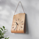 Retro PU Leather Hanging Wall Clock - Silent Sweep Movement, Roman Numerals, Decorative Handbag Style(Light Brown)