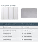Folding Diatomaceous Earth Countertop Drain Mat - Quick Dry, Non-Slip & Easy Clean Absorbent Pad(white)