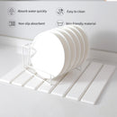 Folding Diatomaceous Earth Countertop Drain Mat - Quick Dry, Non-Slip & Easy Clean Absorbent Pad(dark grey)