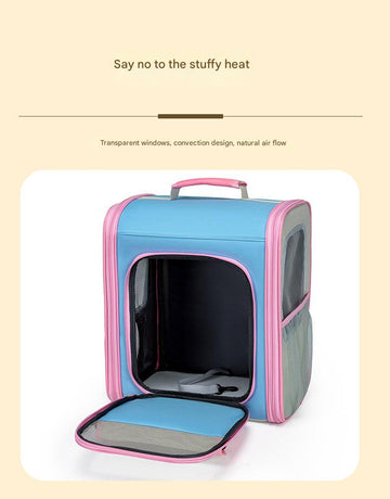 Breathable Pet Carrier Backpack - Large Capacity, Multiple Windows, Oxford Cloth(orange)