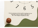 Abstract Modern Wall Clock - Silent Non-Ticking Decorative Clock with Wavy Design & Ceramic Accent(green)
