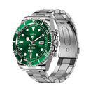 Classic Stainless Steel Smartwatch with Rotating Timer Bezel, Bluetooth Calling & Luminous Display(green)