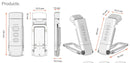 Portable Clip-On LED Reading Light - USB Rechargeable, 3 Color Modes & 5 Brightness Levels(white)