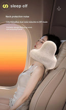 Smart Neck Pillow with Dual Noise Reduction, HIFI Bluetooth Music & Graphene Heating - Sleep Elf" Travel Pillow(Lake blue)"