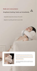 Smart Neck Pillow with Dual Noise Reduction, HIFI Bluetooth Music & Graphene Heating - Sleep Elf" Travel Pillow(Sky blue)"