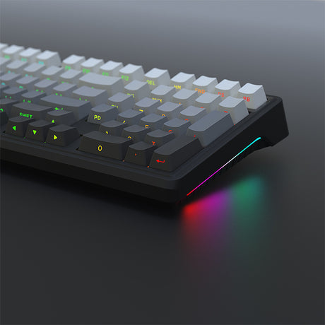 Tri-Mode RGB Mechanical Gaming Keyboard - 102-Key, Hot-Swappable, 4000mAh Battery, 5-Layer Sound Dampening(Sky blue on white)
