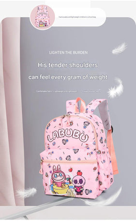 Kids Cartoon Character 3-Piece Backpack Set - Lightweight School Bag with Lunch Bag & Pencil Case(Light brown)