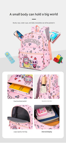 Kids Cartoon Character 3-Piece Backpack Set - Lightweight School Bag with Lunch Bag & Pencil Case(Light brown)