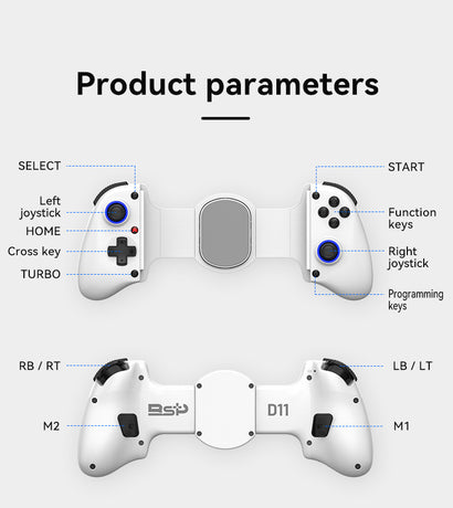Multi-Platform Telescopic Gaming Controller - Hall Triggers, Esports 3D Joysticks & Macro Programming(black With radiator)