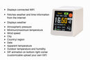 2pc Mini Smart Wi-Fi Weather Station Clock - Desktop Digital Clock with HD IPS Screen, Customizable GIF Display & 3-Day Forecast(White)