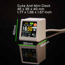 2pc Mini Smart Wi-Fi Weather Station Clock - Desktop Digital Clock with HD IPS Screen, Customizable GIF Display & 3-Day Forecast(White)