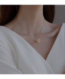 2pc Elegant Interlocking Rings Pendant Necklace with Zirconia Accents - Copper Base, Minimalist Jewelry(platinum)