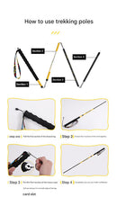 Ultralight Carbon Fiber Foldable Trail Running & Hiking Pole(yellow  Recommended height range 155-165cm)