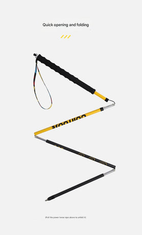 Ultralight Carbon Fiber Foldable Trail Running & Hiking Pole(blue  Recommended height range 165-175cm)