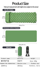 2pc Ultralight Inflatable Camping Sleeping Mat with Integrated Pillow - Waterproof 40D Nylon TPU(Grey)