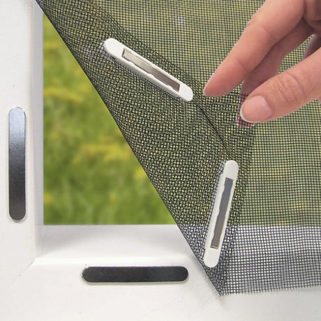 3pc DIY Magnetic Window Screen Kit - Fine Mesh Insect Net, No Drilling Required, Cut to Size(black 150cm x 130cm)