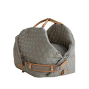 Luxury Quilted 2-in-1 Pet Travel Carrier & Car Booster Seat for Small Dogs(Blue-gray)
