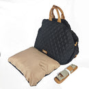 Luxury Quilted 2-in-1 Pet Travel Carrier & Car Booster Seat for Small Dogs(Black)