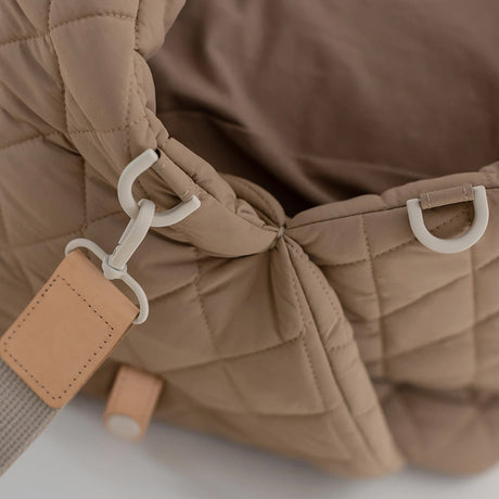 Luxury Quilted 2-in-1 Pet Travel Carrier & Car Booster Seat for Small Dogs(Camel)