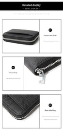 Genuine Leather RFID Blocking Accordion Card Holder & Coin Purse - Large Capacity Zip Wallet(purple)
