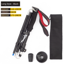 Long Black Ultralight Foldable Hiking Pole - Adjustable Aluminium Trekking Stick with EVA Grip for Outdoor Walking & Climbing