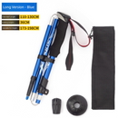 Long Blue Ultralight Foldable Hiking Pole - Adjustable Aluminium Trekking Stick with EVA Grip for Outdoor Walking & Climbing