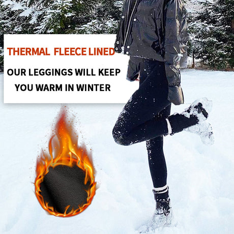 Size XL Black Women's Mid Waist Plush Leggings with Pockets - Autumn and Winter Leggings with Pockets