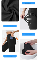 Size XL Black Women's Mid Waist Plush Leggings with Pockets - Autumn and Winter Leggings with Pockets